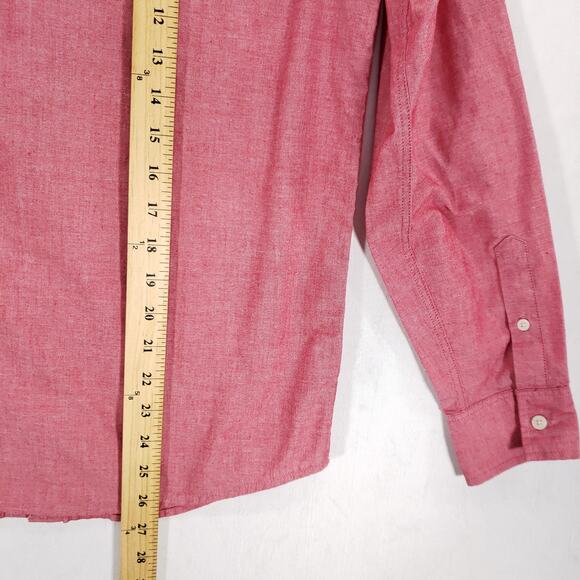 Urban Pipeline Shirt Boys Extra Large Red Long Sleeve Casual Poplin Button Up - Picture 10 of 12